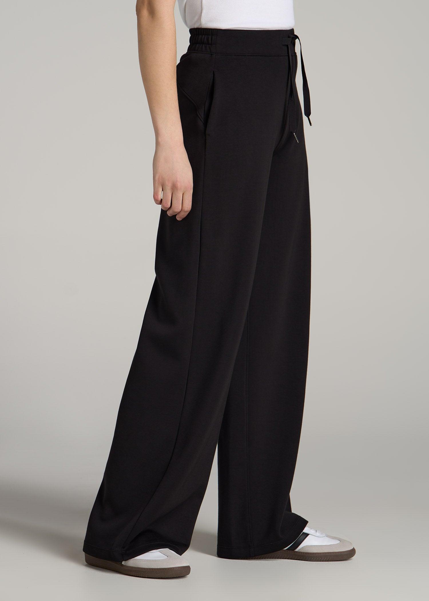 Pull-On Tie Waist Wide Leg Pants for Tall Women in Portobello Product Image