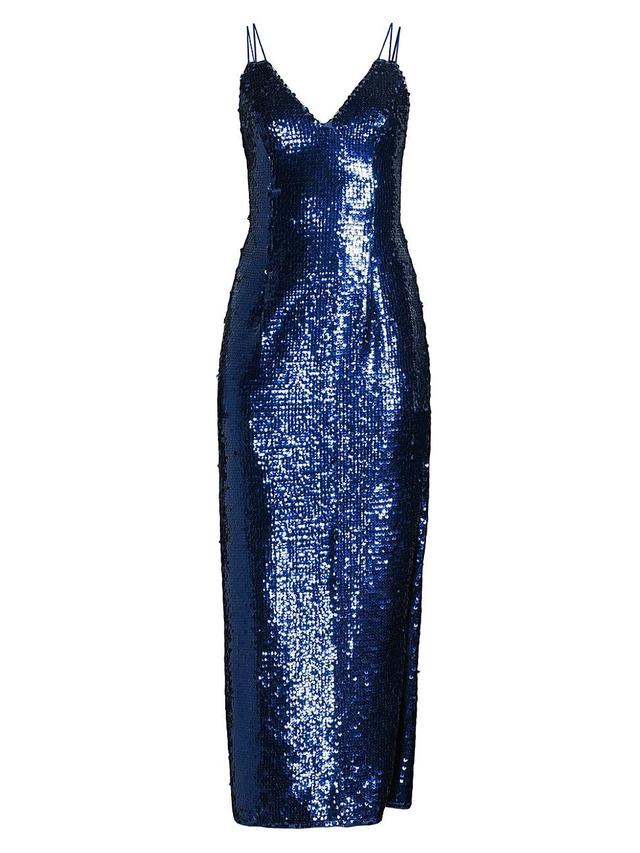 Womens Sequin V-Neck Column Gown Product Image