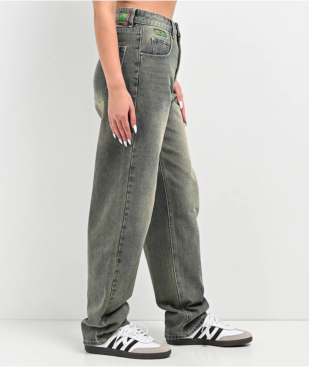 Empyre Tori Overdyed Petrol Wash Skate Jeans Product Image