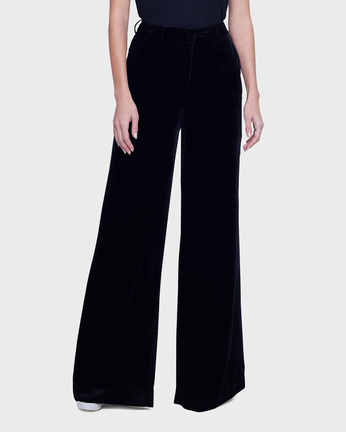 Womens Pilar Velvet Wide-Leg Pants Product Image