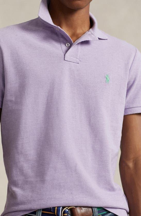 Cotton Mesh Custom Slim Fit Polo Shirt In Pastel Purple Heather Product Image