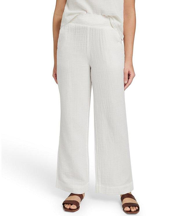 Faherty Dream Cotton Gauze Wide Leg Pants Product Image