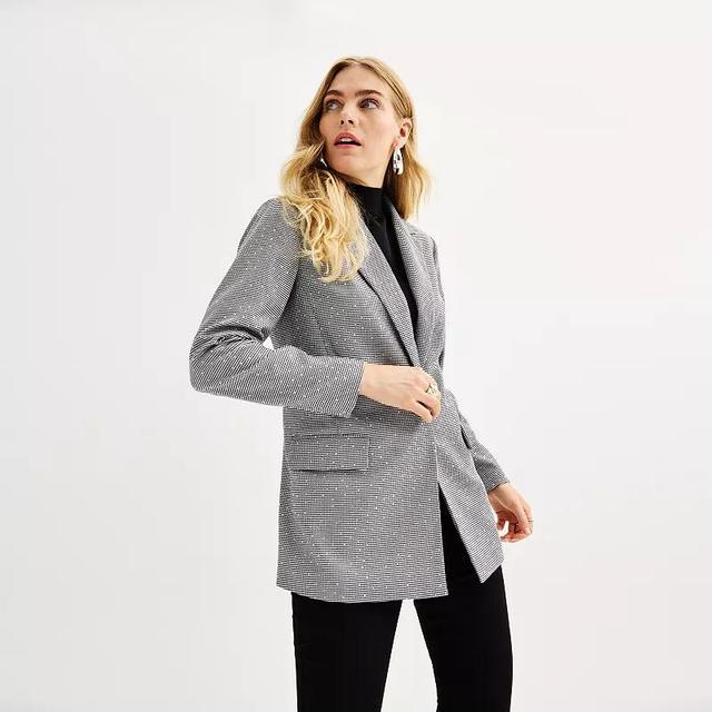 Womens Nine West Single-Button Longline Blazer Product Image