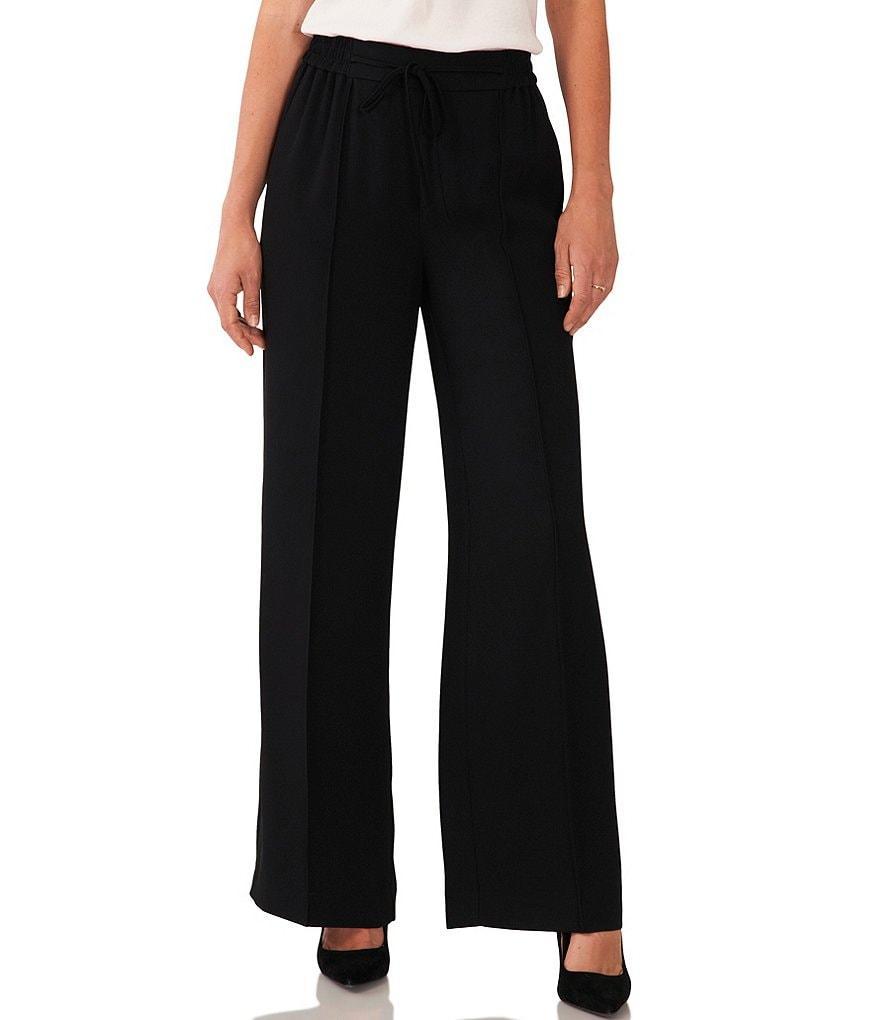 Vince Camuto Wide Leg Drawstring Elastic Waist Front Seam Soft Ottoman Pull-On Pant Product Image