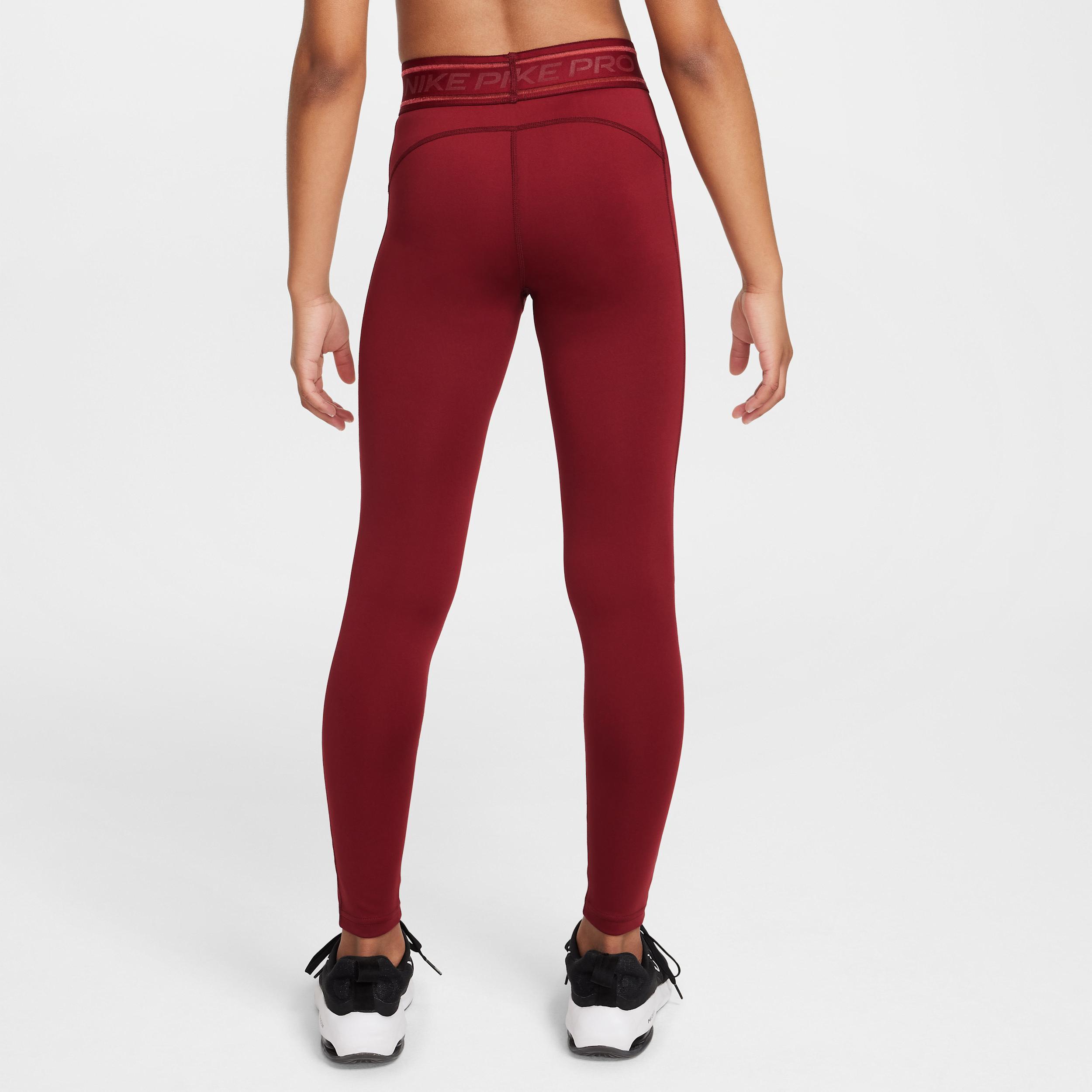 Women's Nike Pro Girls' Dri-FIT Mid-Rise Leggings Product Image