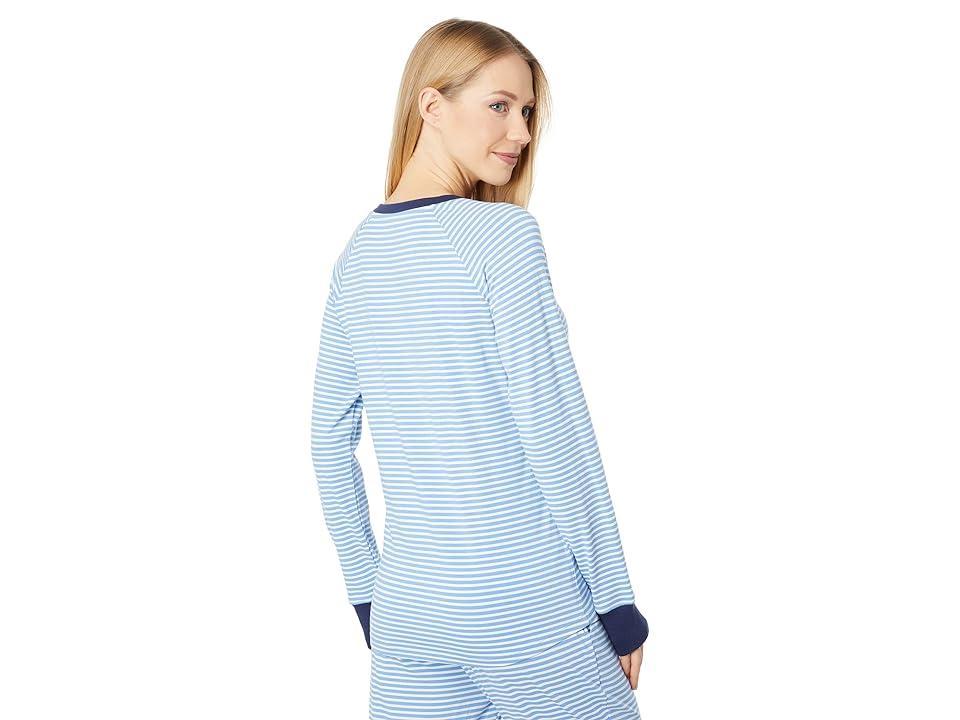 L.L.Bean Super Soft Shrink-Free Lounge Set Stripe (Arctic Stripe) Women's Pajama Sets Product Image