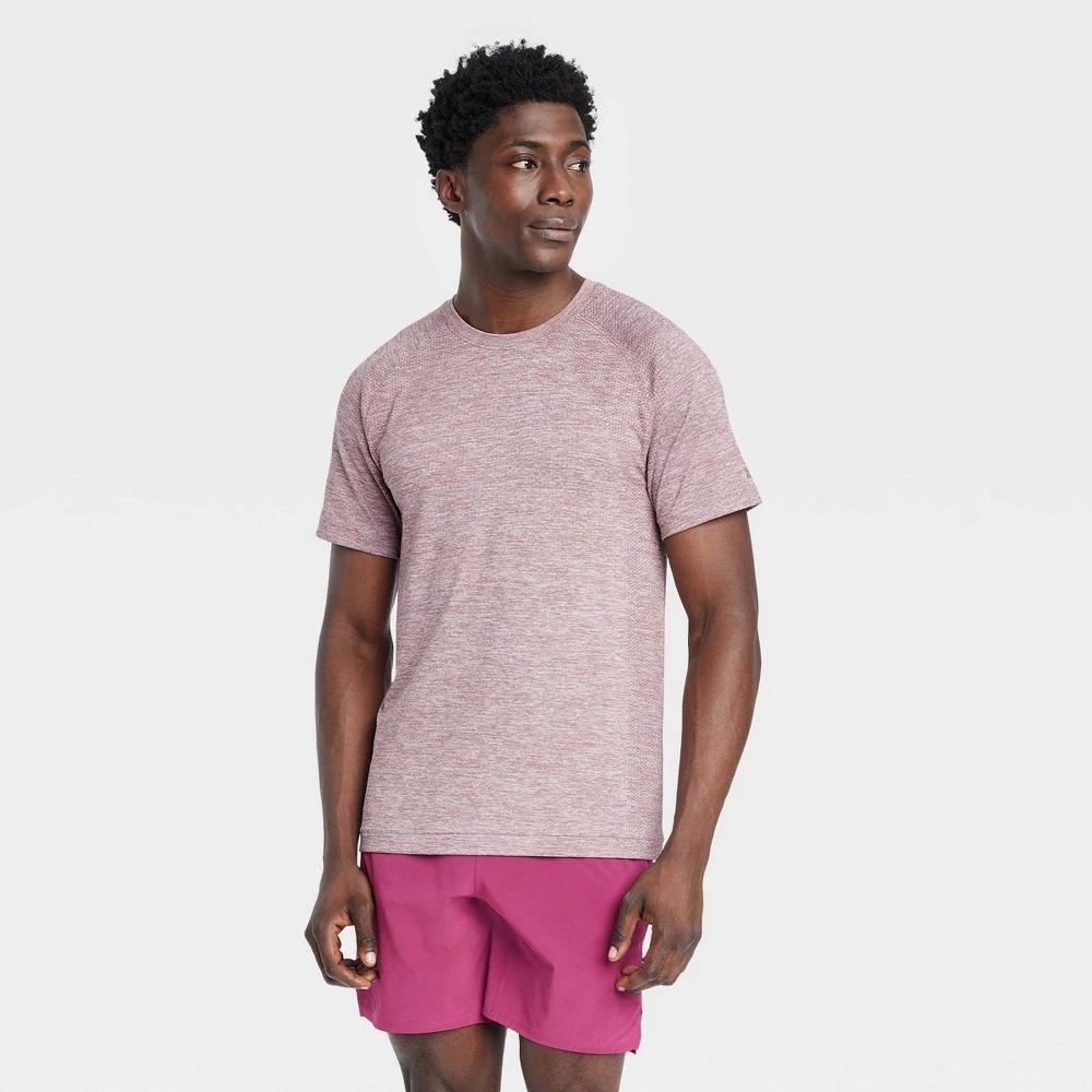 Mens Short Sleeve Seamless T-Shirt - All In Motion Light Mauve XXL Product Image