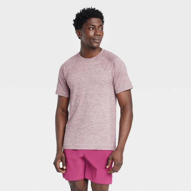 Mens Short Sleeve Seamless T-Shirt - All In Motion Light Mauve L Product Image