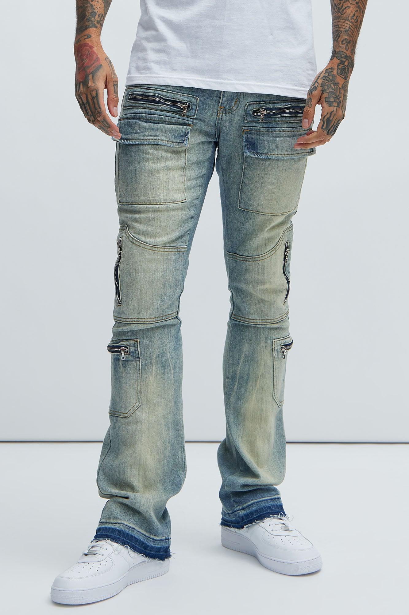 On The Rise Stacked Skinny Flare Jeans - Light Wash Product Image