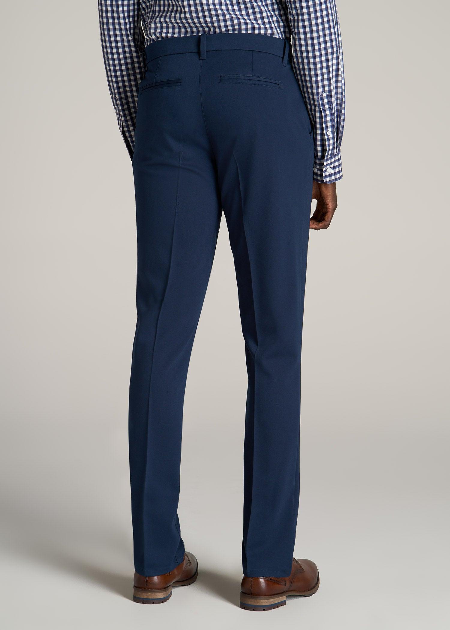 TAPERED-FIT Stretch Dress Pants for Tall Men in Marine Navy Product Image