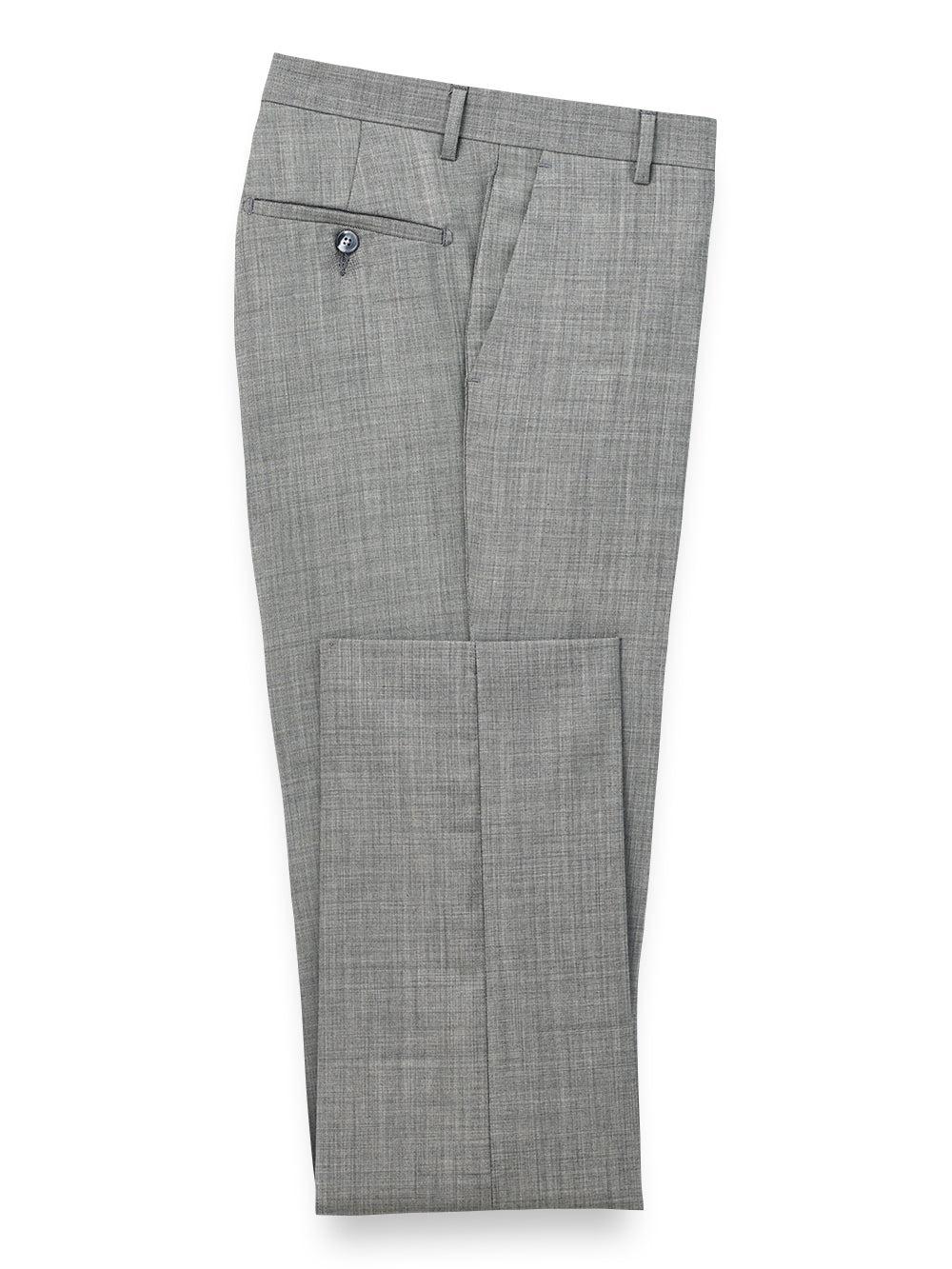 Wool Sharkskin Flat Front Pants Product Image