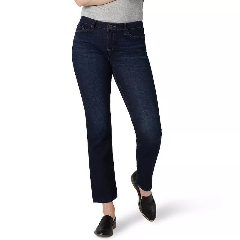 Petite Lee Legendary Straight Leg Jeans, Womens Dark Blue Product Image