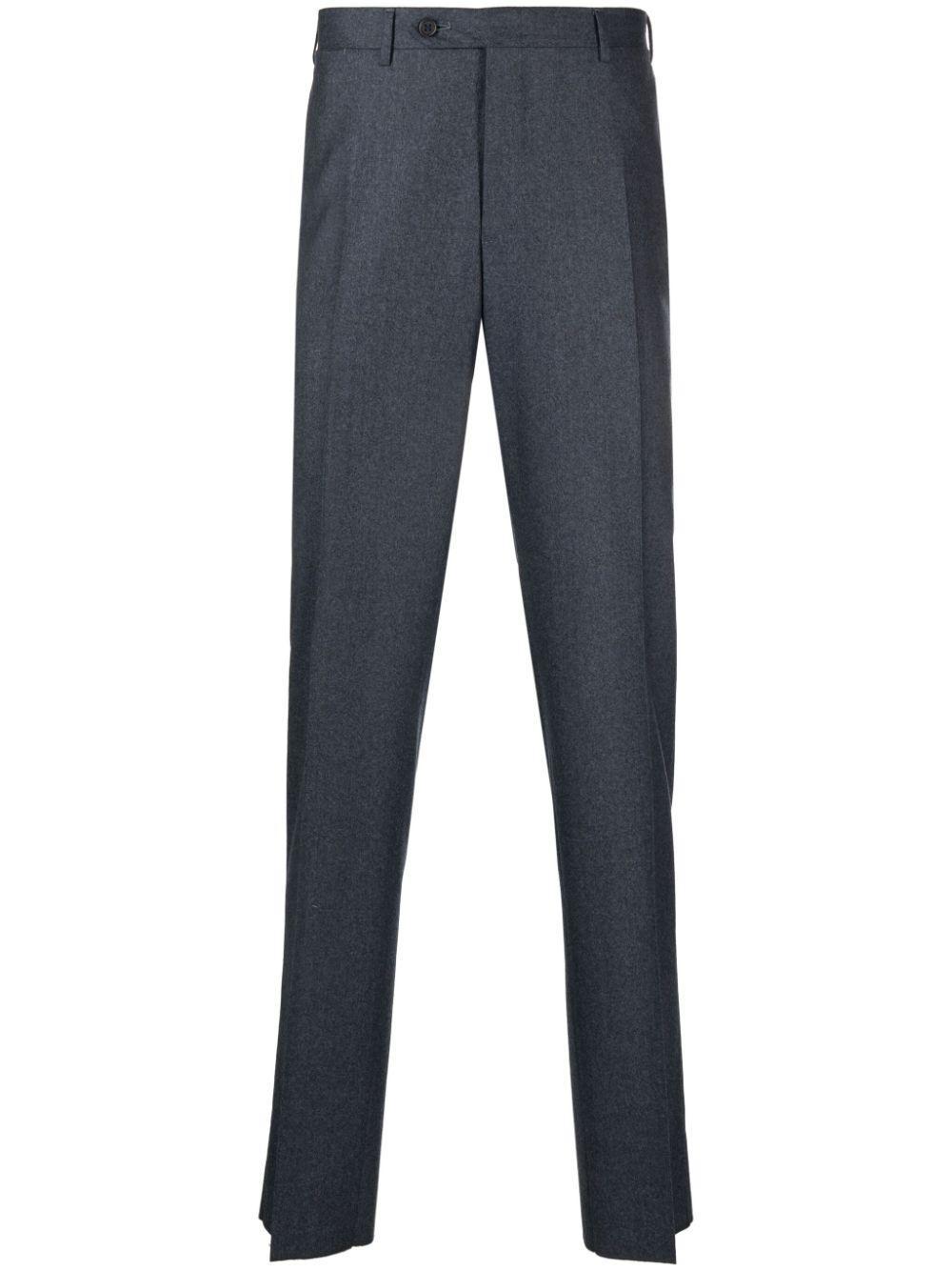 CANALI Straight-leg Wool Trousers In Navy Blue Product Image