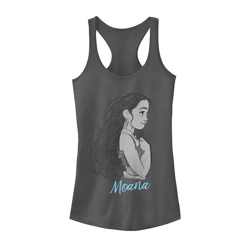 Disneys Moana Juniors Profile Color Pop Graphic Tank Top, Girls Grey Product Image