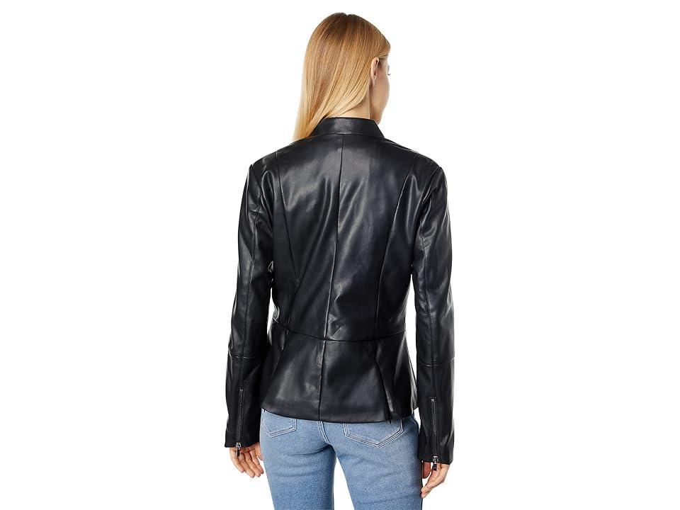 Avec Les Filles Faux Leather Peplum Jacket Women's Clothing Product Image