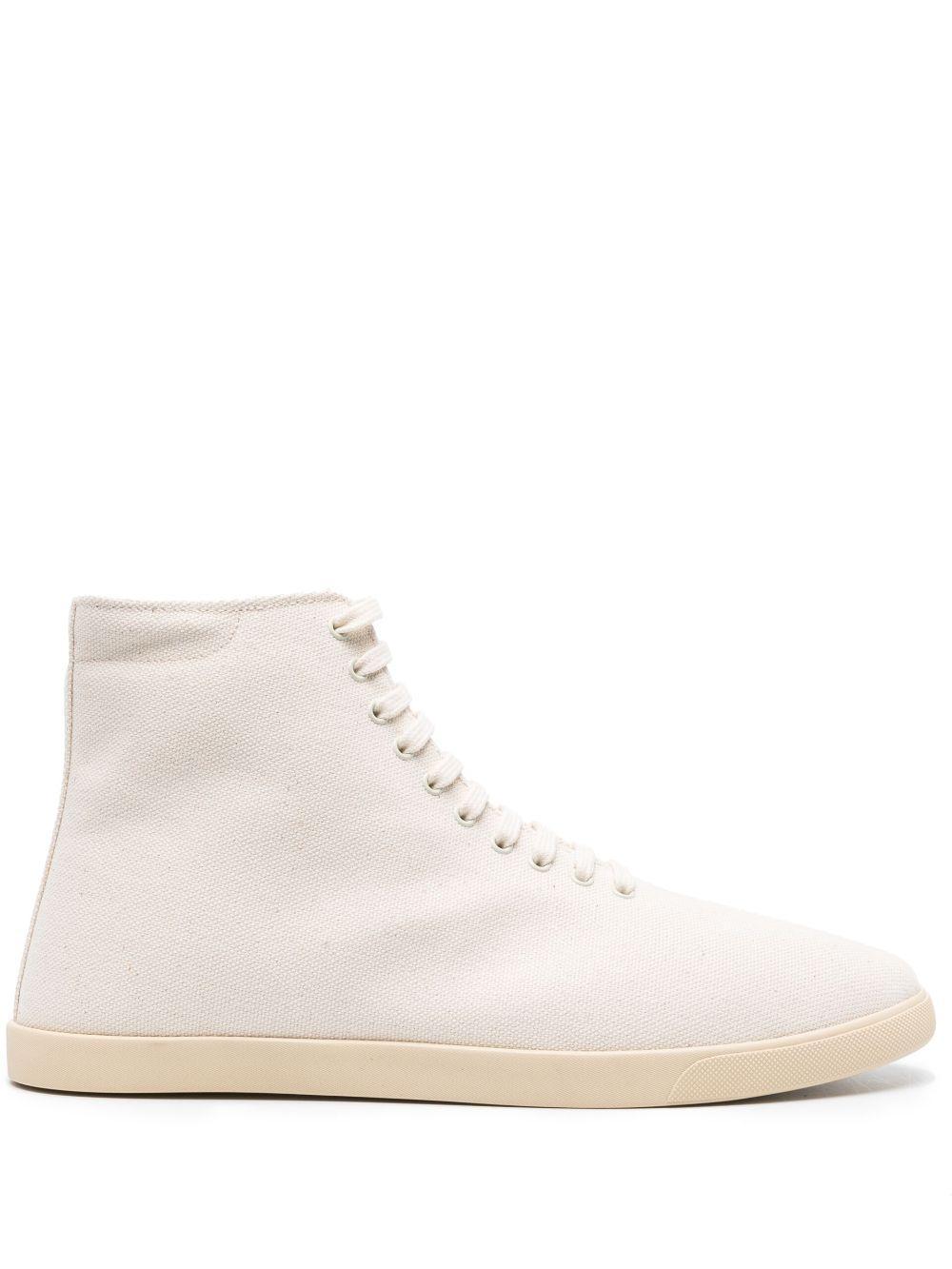 Canvas High-top Sneakers In White Product Image