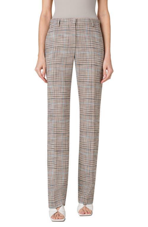 Akris punto Mikko Glen Plaid Wool Stretch Tricotine Pants Product Image