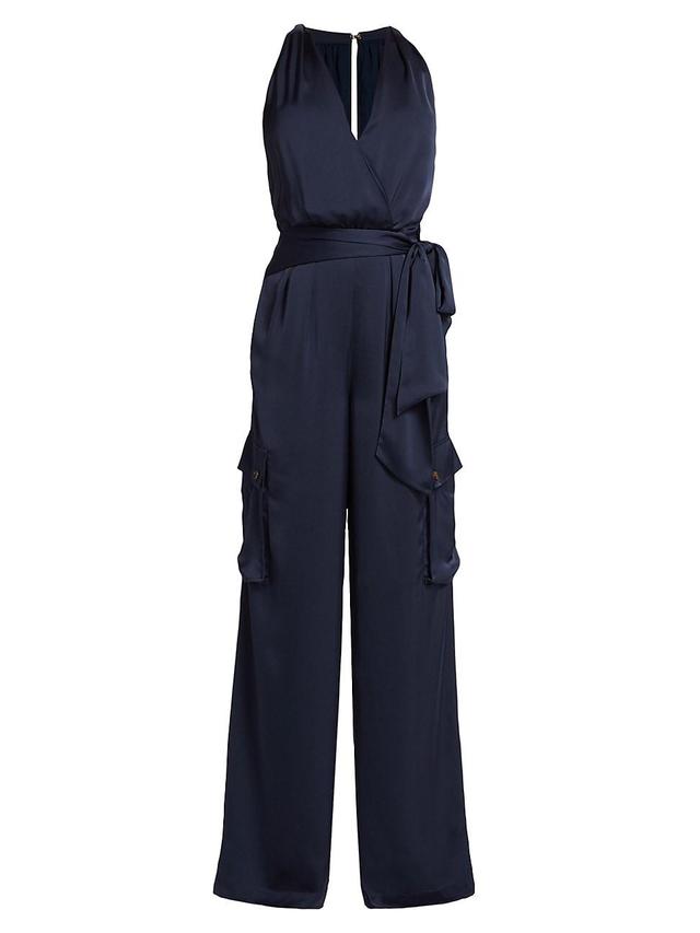 Womens Savannah Satin Cargo Jumpsuit Product Image