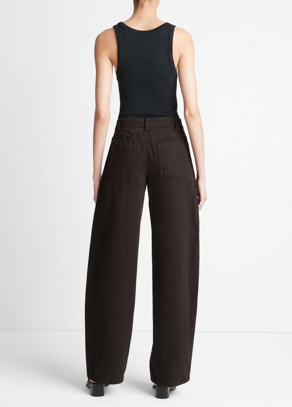 Washed Cotton Twill Wide-Leg Pant Product Image