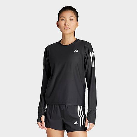 adidas Own The Run Long Sleeve Tee Preloved Fig S24 XL Womens Product Image