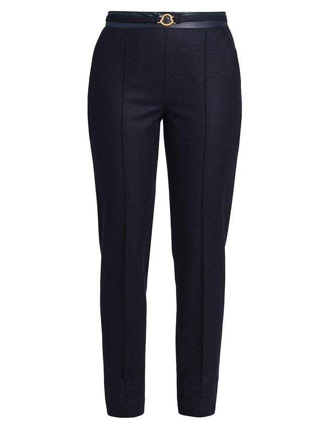 Womens Wool Slim-Fit Trousers Product Image