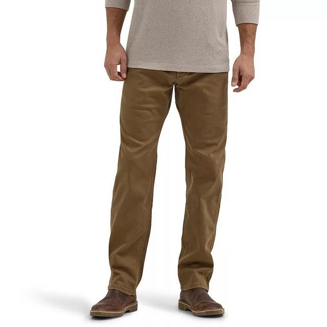 Mens Wrangler Peak Comfort Regular Fit Twill Pants Brown Product Image