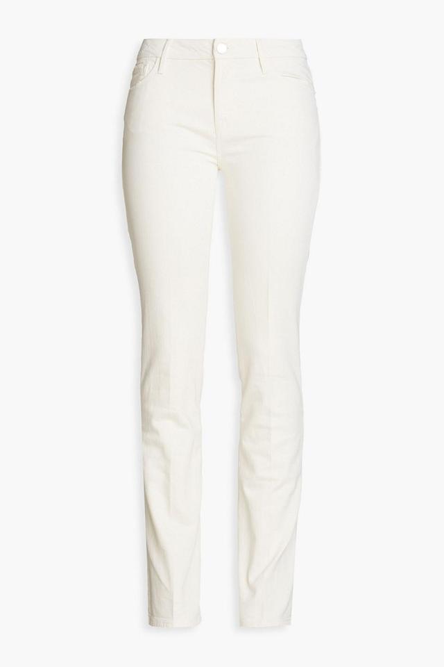 Le Mini Boot Mid-rise Bootcut Jeans In Ecru Product Image