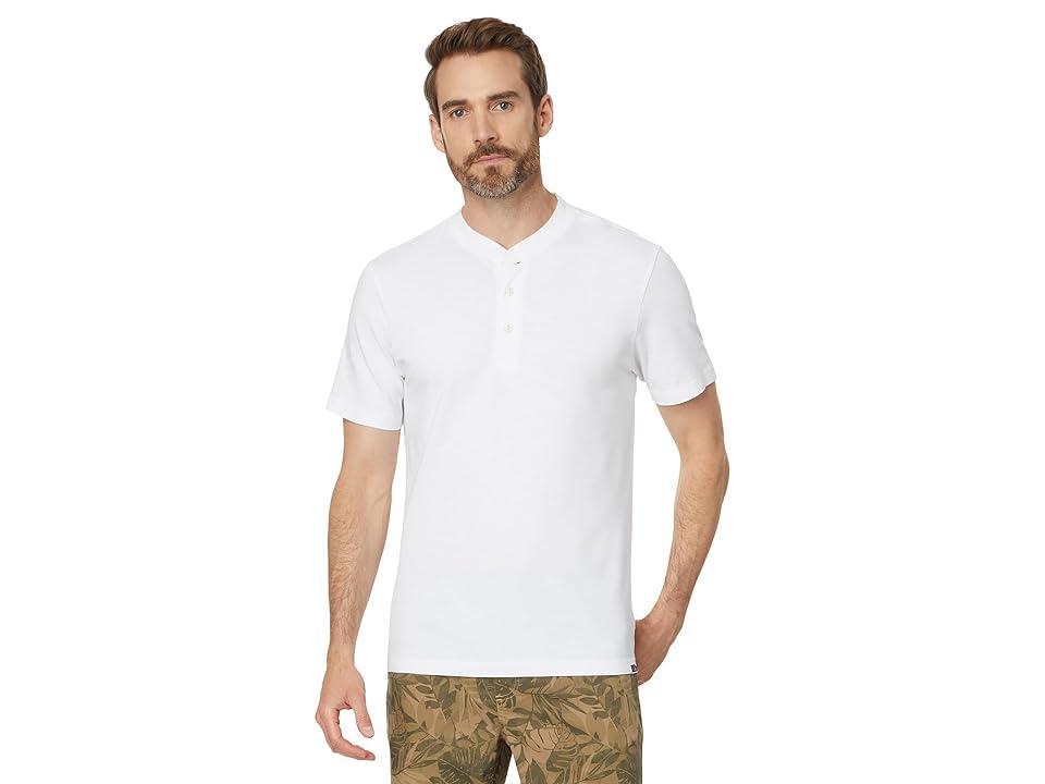 Faherty Short Sleeve Sunwashed Henley (Heather Grey) Men's Jacket Product Image