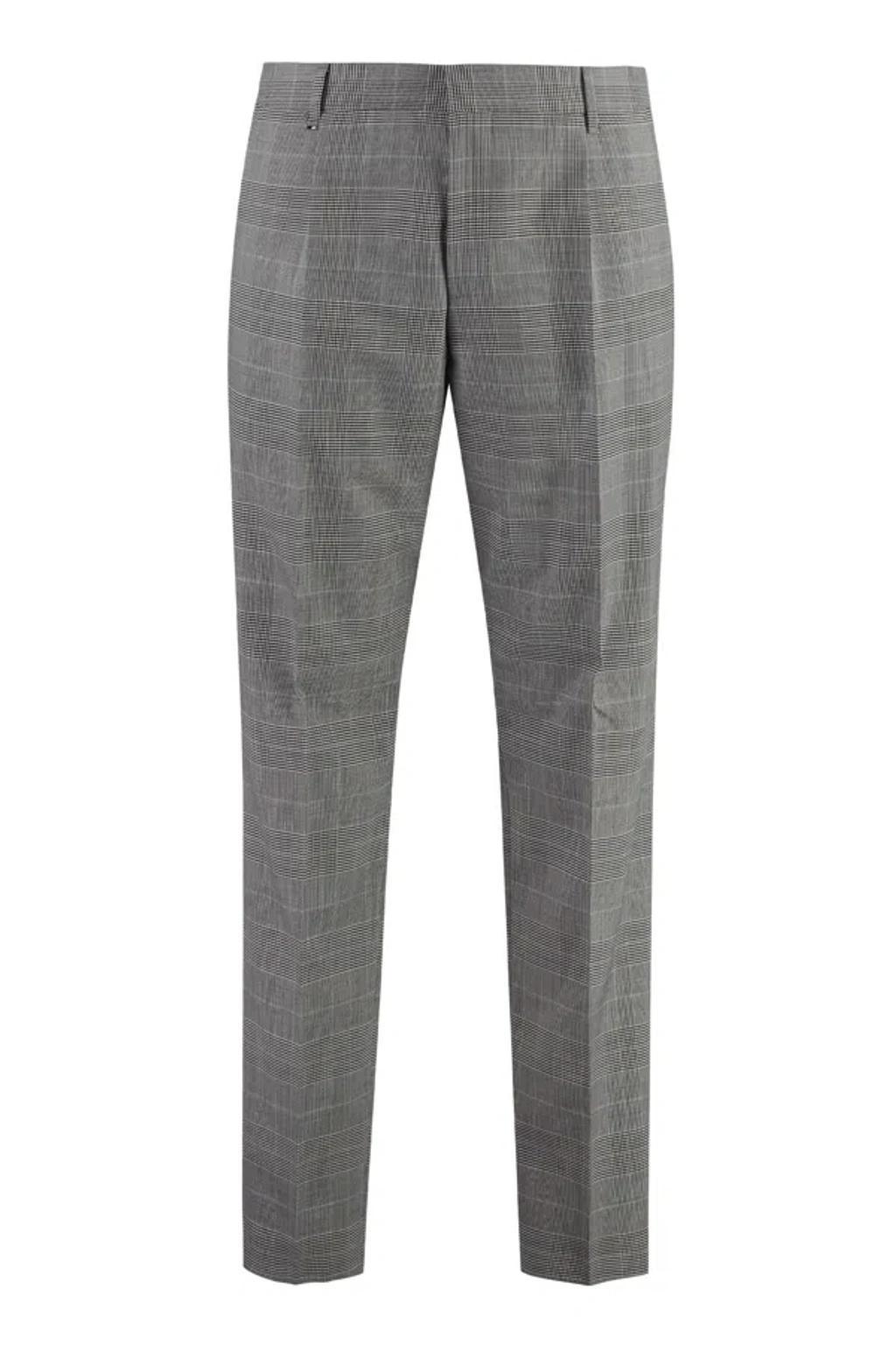 Peepe Cuffed Wool Blend Pants In Multi Product Image