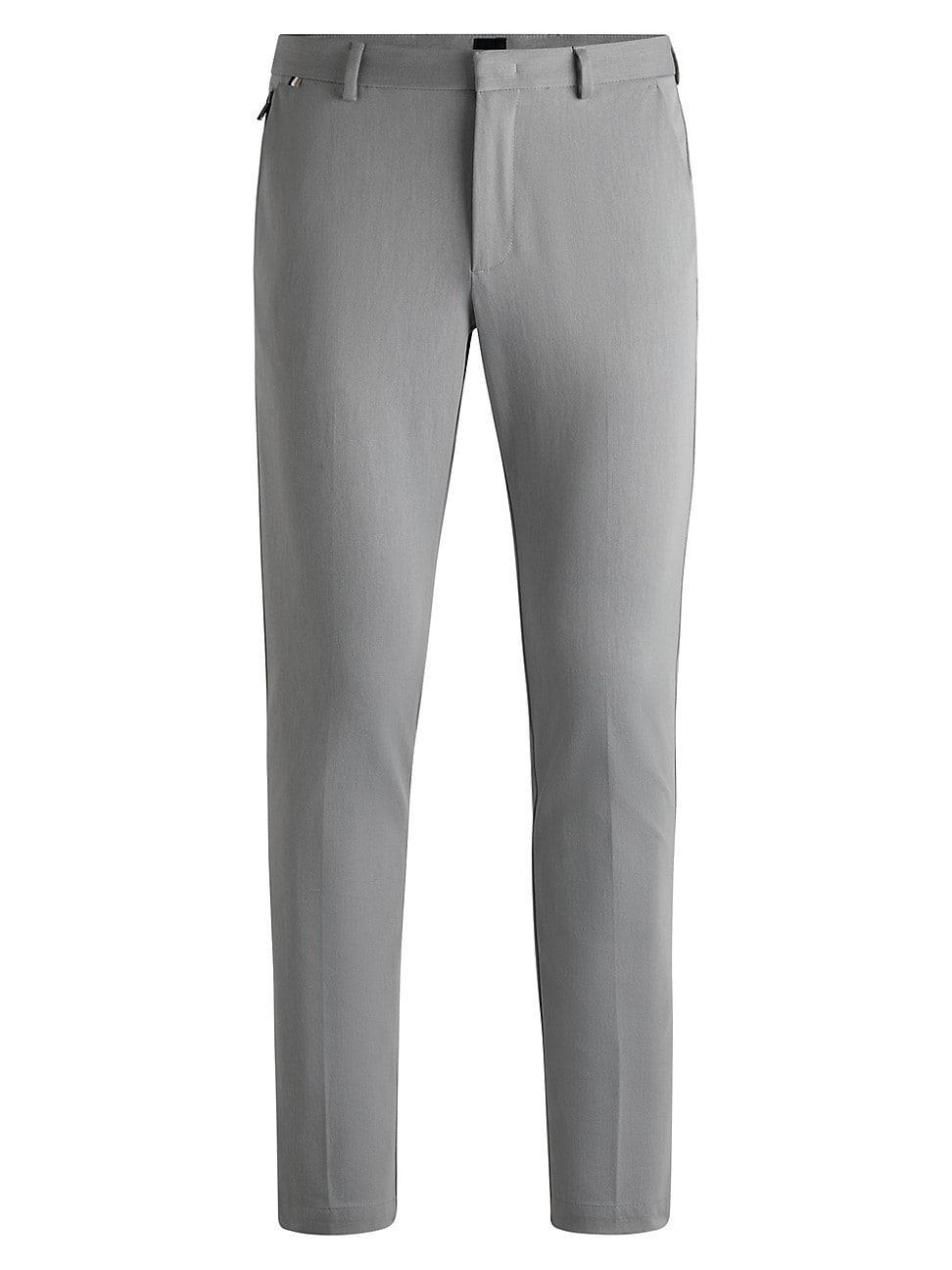 Mens Slim-Fit Trousers In A Cotton Blend With Stretch Product Image