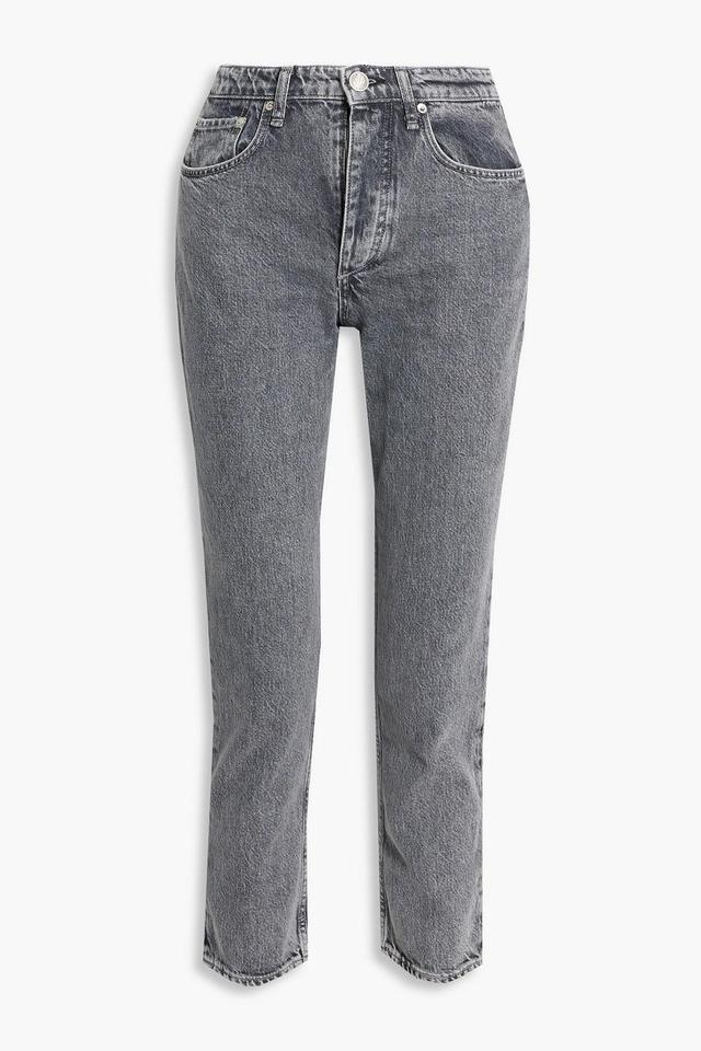 Nina Halbhohe Cropped Jeans Mit Geradem Bein In Gray Product Image