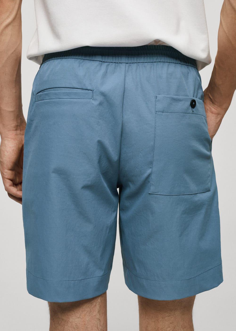 MANGO MAN - Technical fabric drawstring Bermuda shorts sky blueMen Product Image