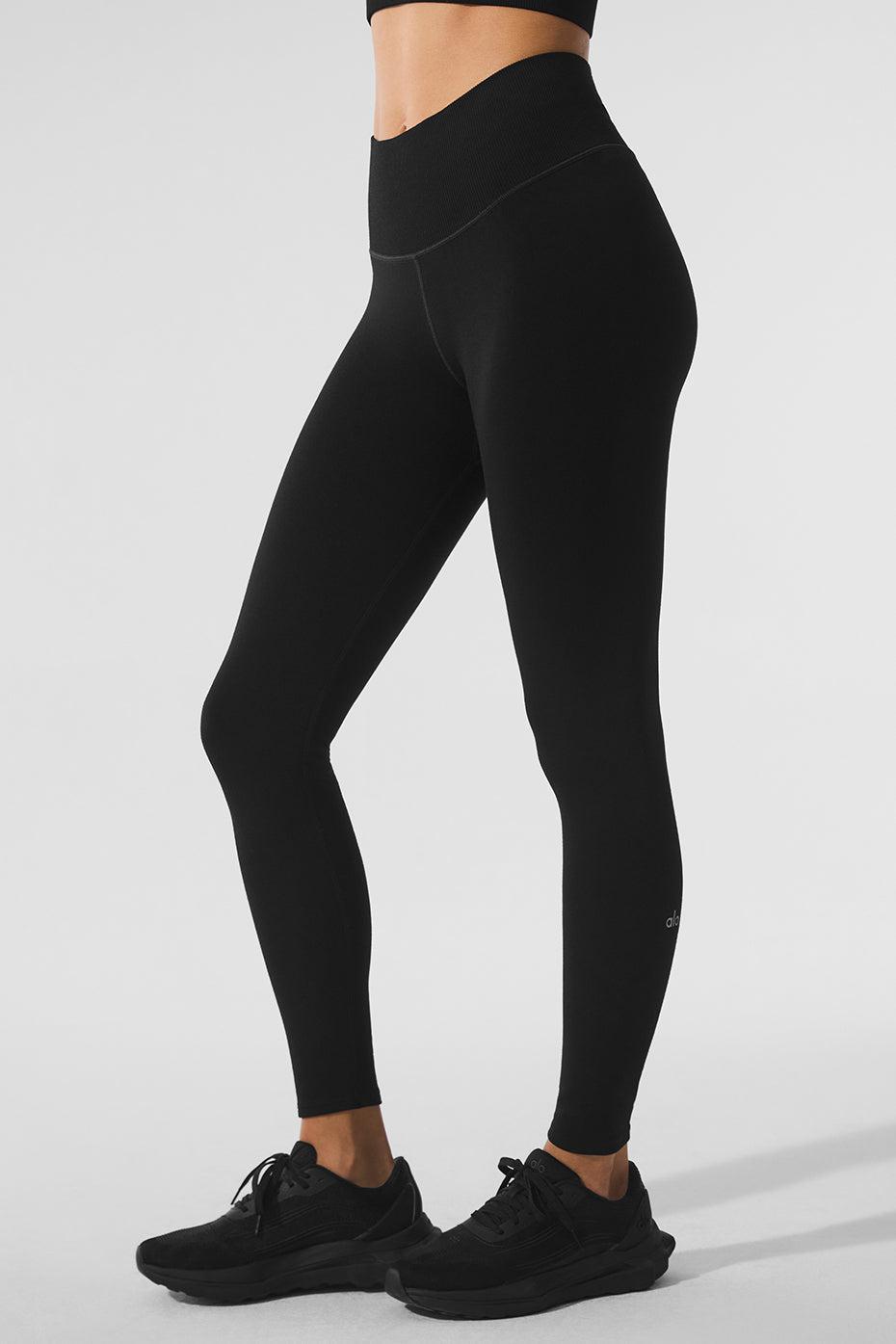 Seamless Winter Warm Plush High-Waist 7/8 Legging - Black Female Product Image