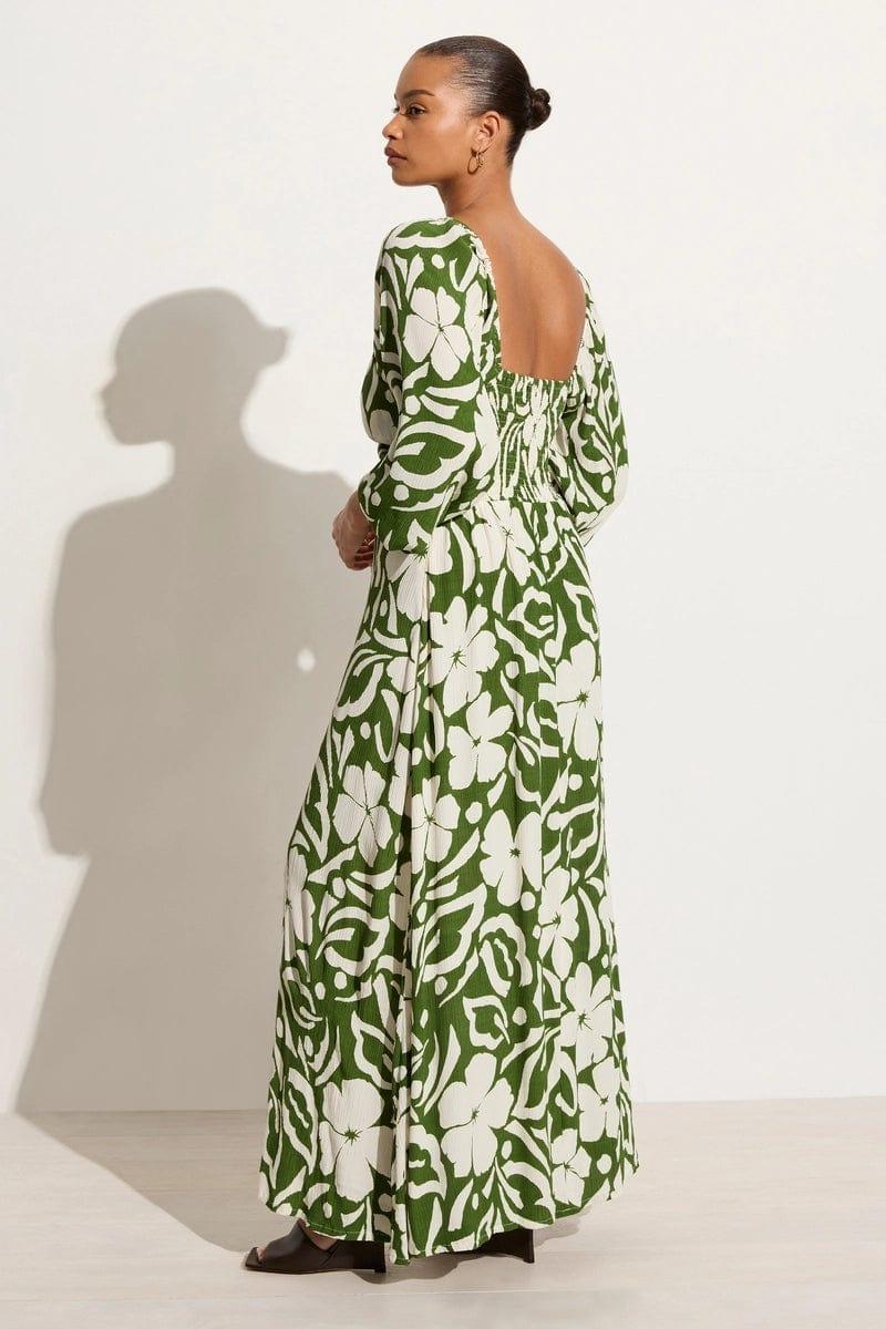 Ondina Midi Dress Pavito Floral Olive - Final Sale Product Image