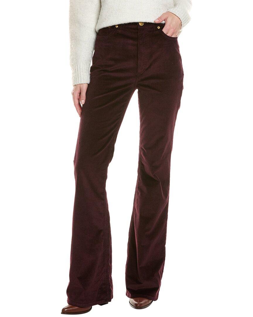 Casey Burgundy Corduroy High-rise Flare Jean In Red Product Image