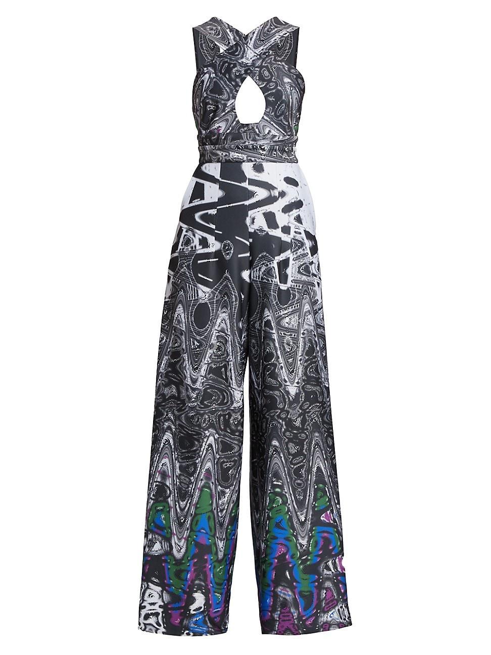 Womens Tammi Abstract-Print Cut-Out Jumpsuit Product Image