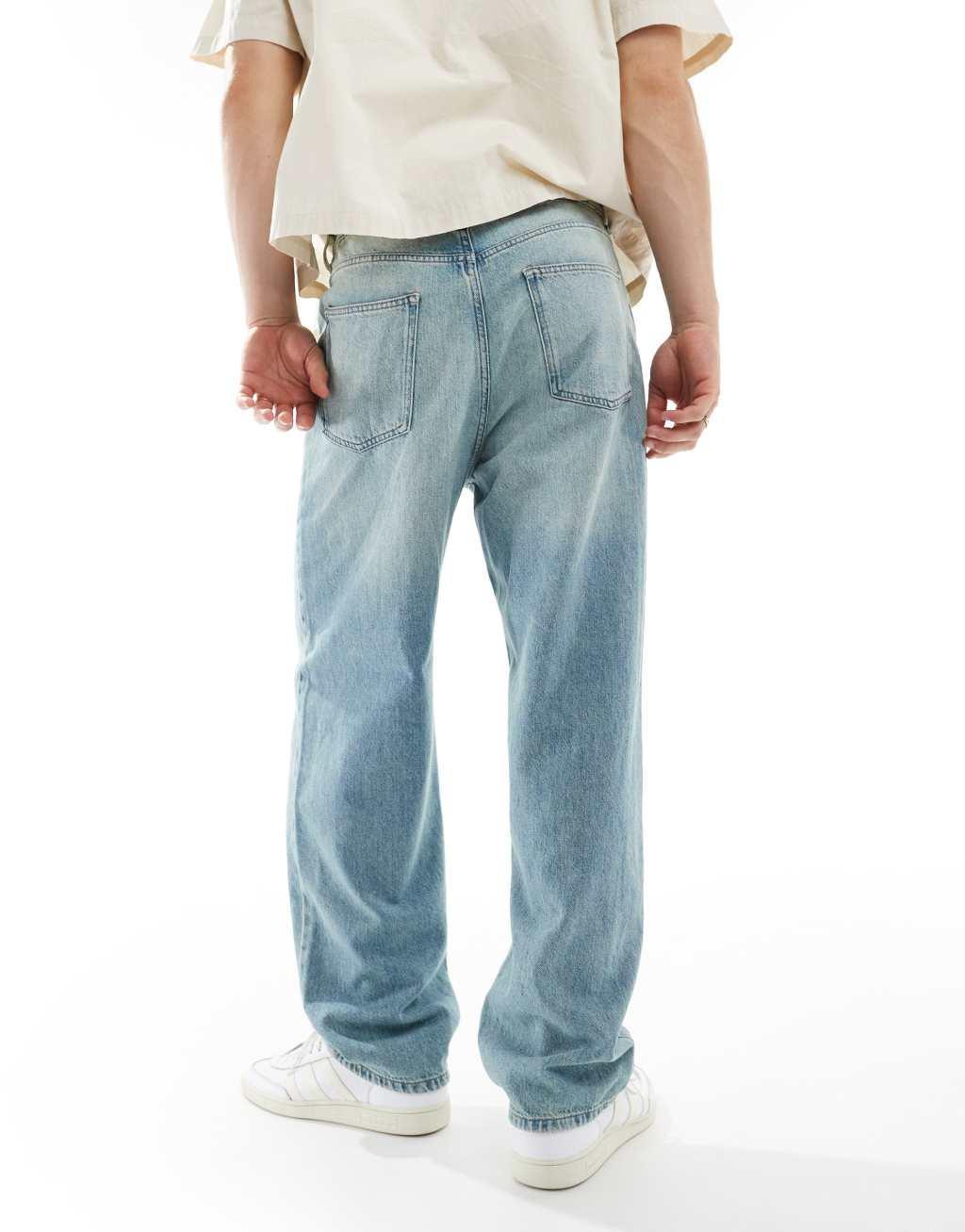 ONLY & SONS Fade loose fit jean in bleach wash Product Image