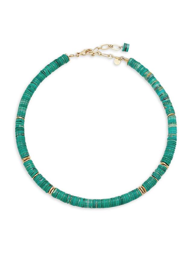 Womens Puka Hawai 24K Gold-Plate & Arizona Turquoise Necklace Product Image