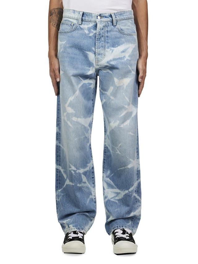 Mens Graphic Five-Pocket Baggy Jeans Product Image