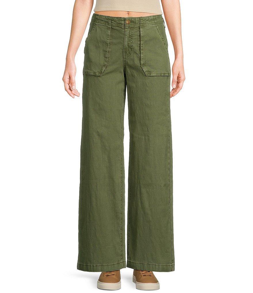 Roxy Neddy Mid Rise Straight Leg Stretch Canvas Utility Pants Product Image