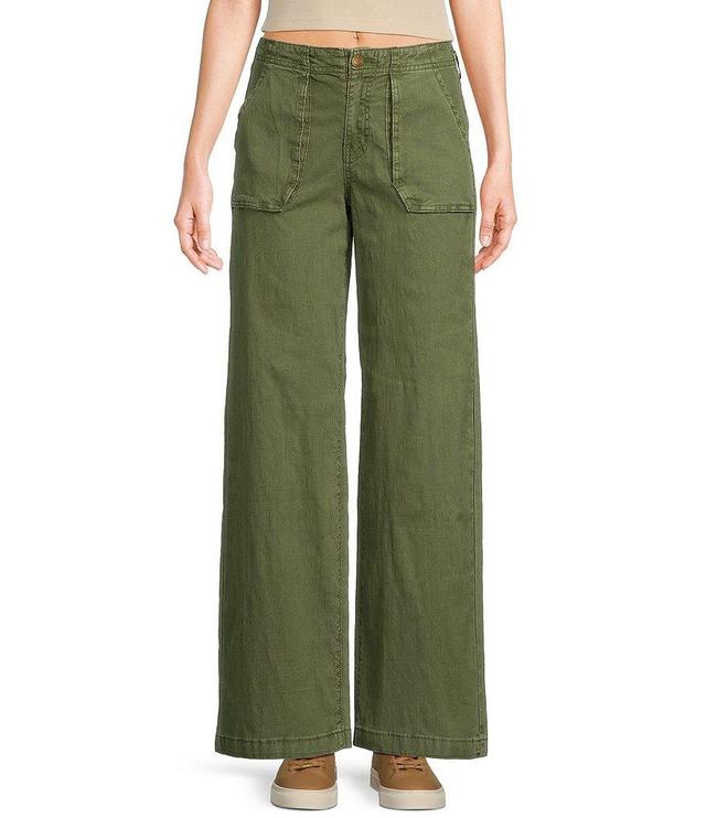 Roxy Neddy Mid Rise Straight Leg Stretch Canvas Utility Pants Product Image