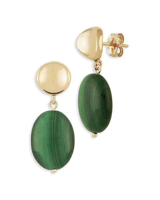 Bloomingdales Malachite Drop Earrings in 14K Yellow Gold - 100% Exclusive Product Image