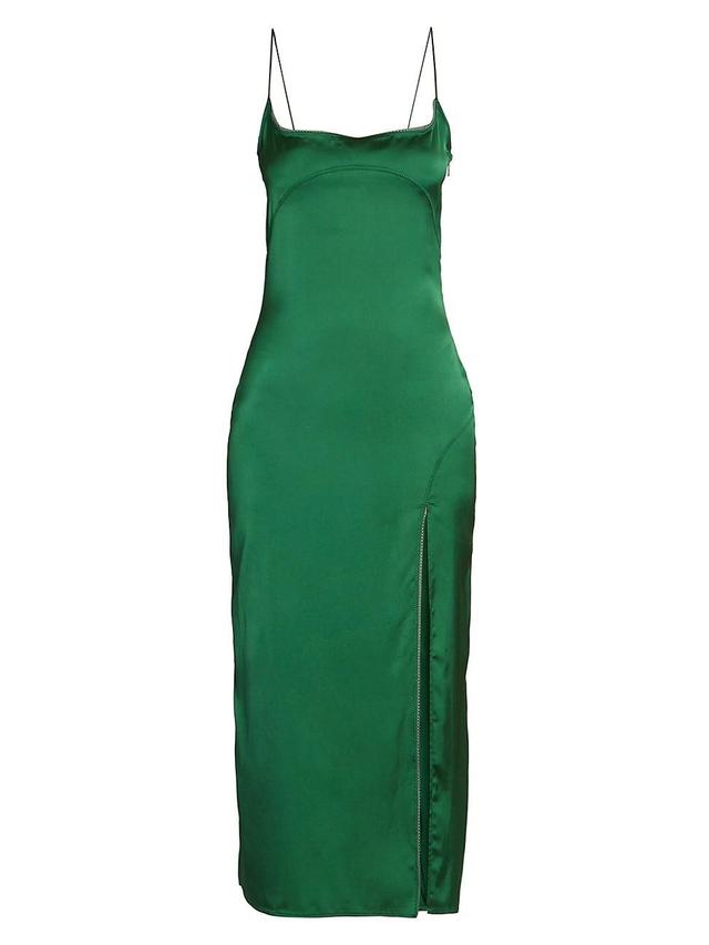 Womens Notte Satin Midi-Dress Product Image