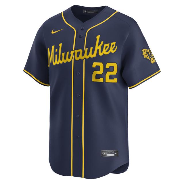 Christian Yelich Milwaukee Brewers Nike Mens Dri-FIT ADV MLB Limited Jersey Product Image