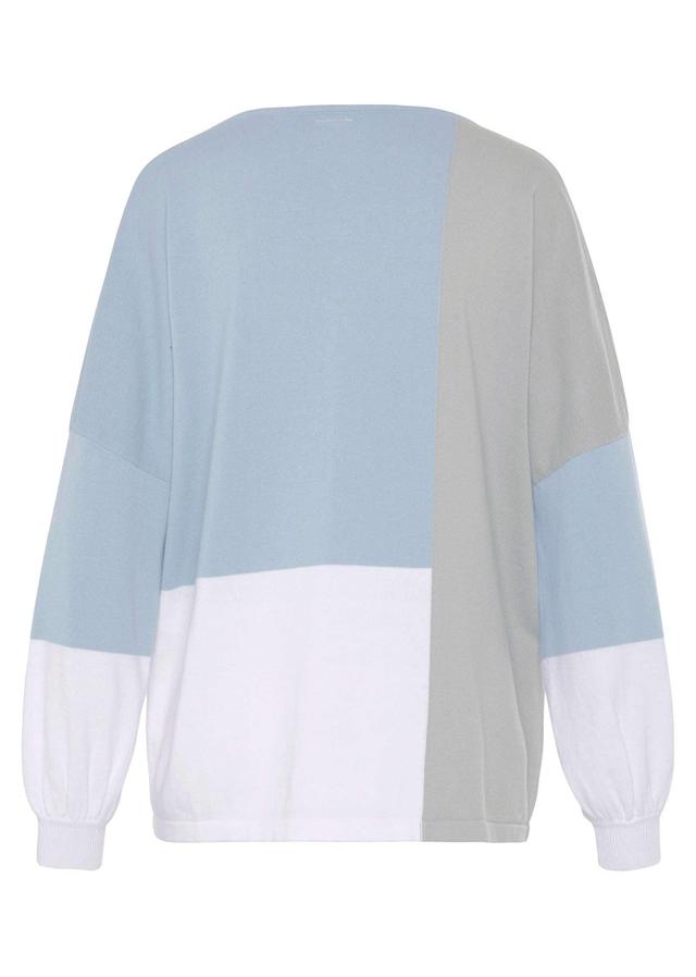 Colorblock Sweater - White & Blue Product Image