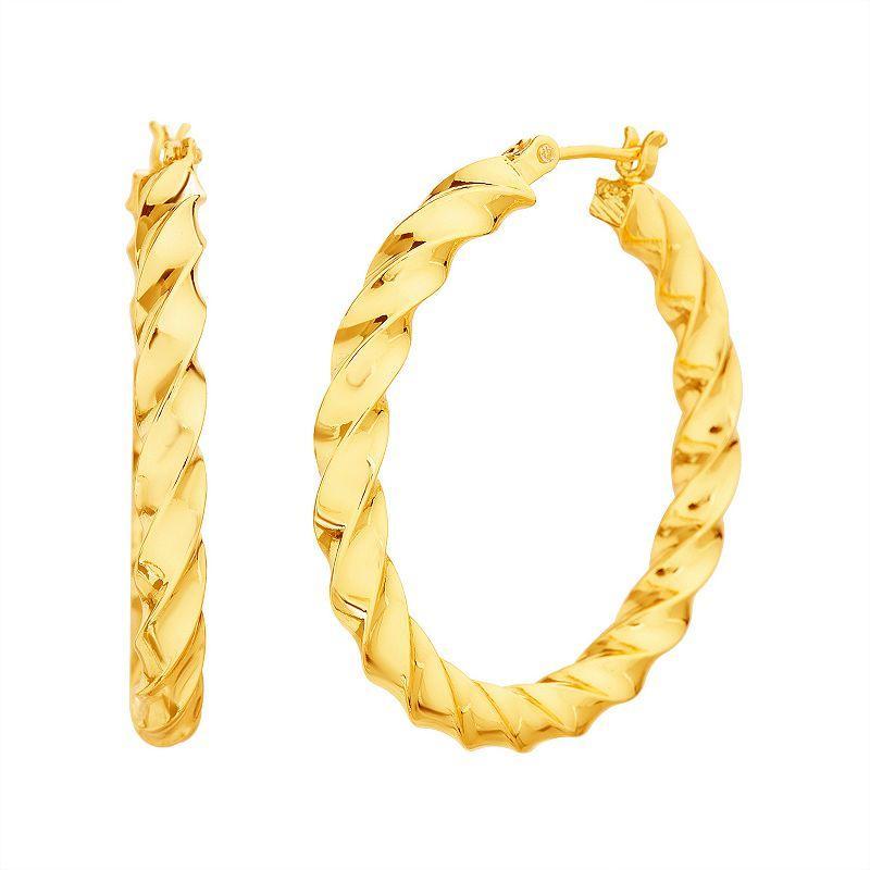 Paige Harper 14k Gold Over Recycled Brass Twisted Chunky Hoop Earrings, Womens, Multicolor Product Image