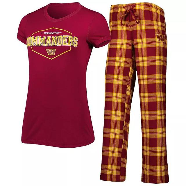 Womens Concepts Sport Burgundy/Gold Washington Commanders Plus Size Badge T-Shirt & Pants Sleep Set Product Image