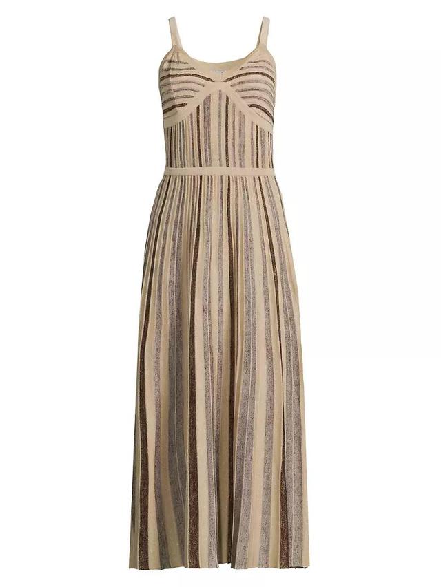 Striped Knit Sleeveless Maxi Dress Product Image