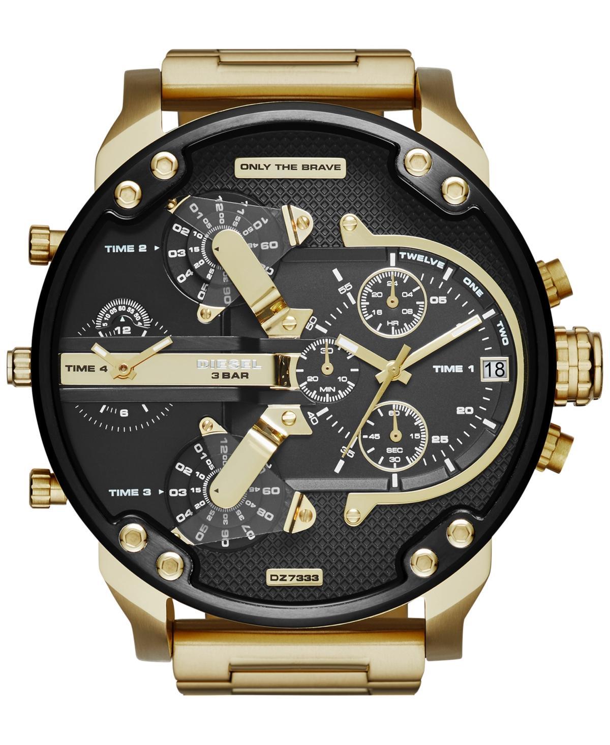 Diesel Mens Mr. Daddy 2.0 Multifunction Gold-Tone Stainless Steel Bracelet Watch Product Image