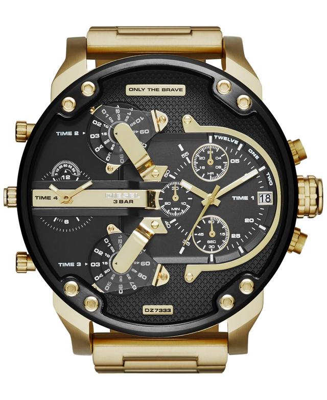 Diesel Mens Mr. Daddy 2.0 Multifunction Gold-Tone Stainless Steel Bracelet Watch Product Image